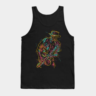 jazz saxophone player abstract Tank Top